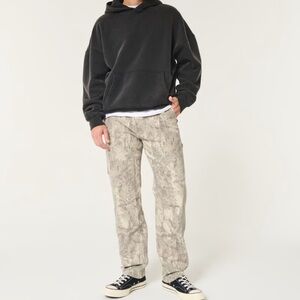 HOLLISTER NWT Men's Cargo Pants Gray Camo Loose Fit Size 32/30 Trending NWT